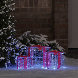 Pudełko Prezentowe 3 pcs Niebieski 20 x 20 x 20 cm Akryl
