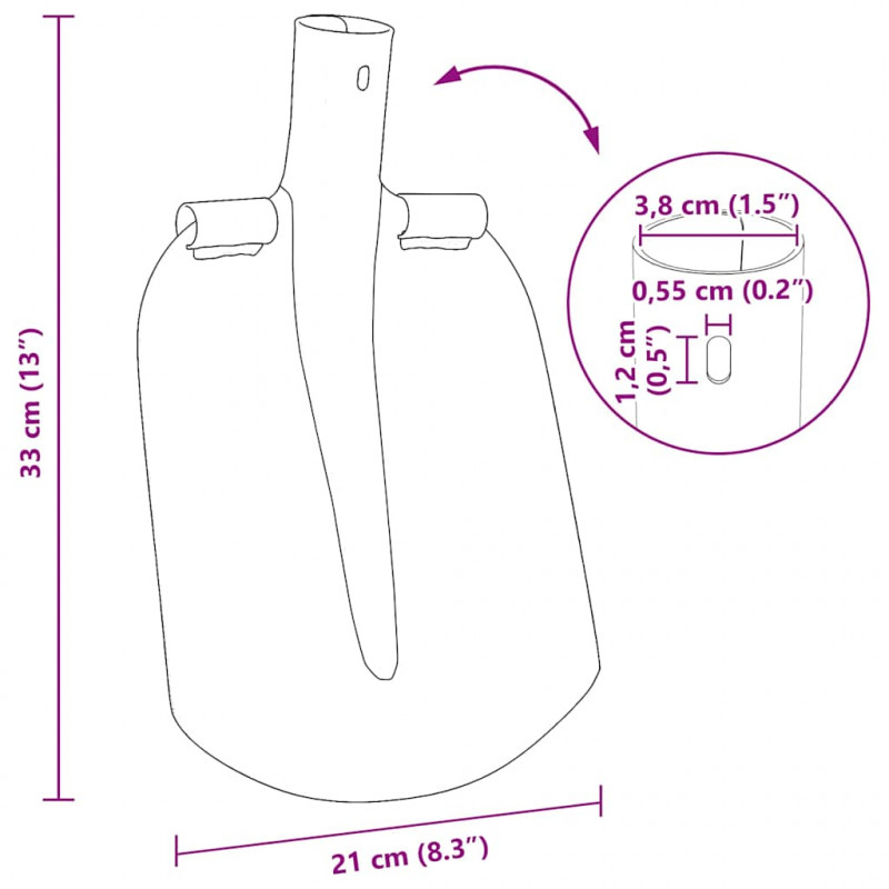 Głowica łopaty 4 pcs Srebrny 33 x 21 cm Stal malowana proszkowo