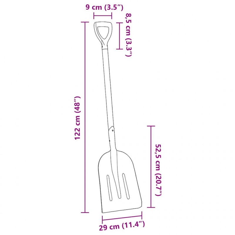 Łopata Srebrny 29 x 122 cm Aluminium