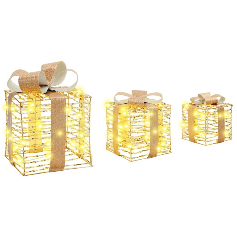 Pudełko Prezentowe 3 pcs Ciepła biel 20 x 20 x 20 cm PET
