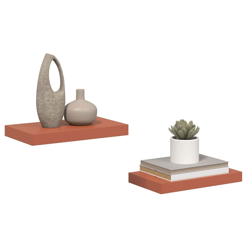 Półka ścienna z przechowywaniem 2 pcs Czerwony 40 x 23,5 x 4 cm