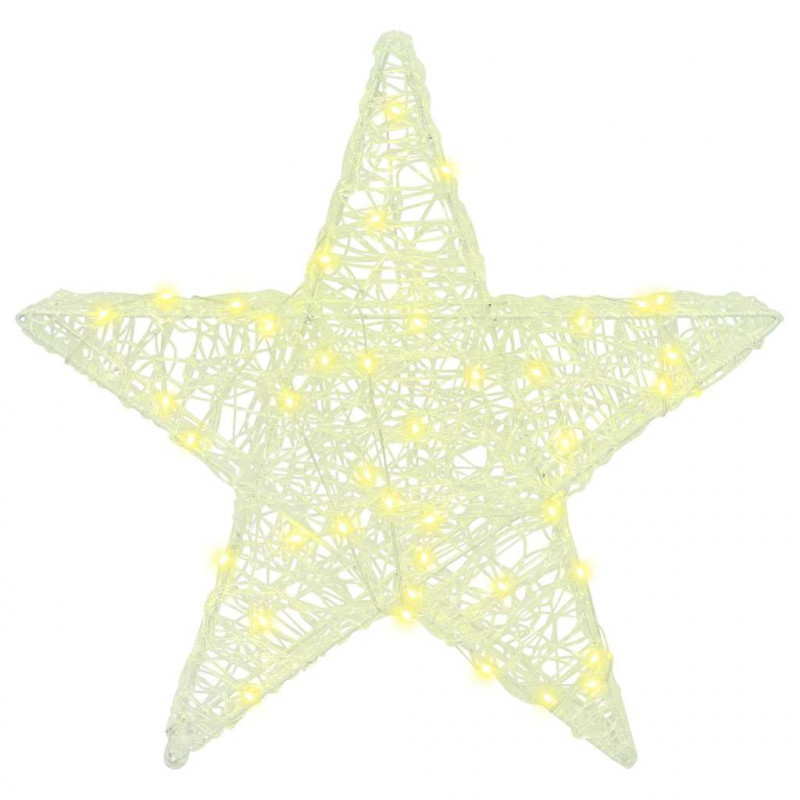 3D Gwiazda z 50 diodami LED Ciepła biel 55 x 53.5 x 10 cm Akryl