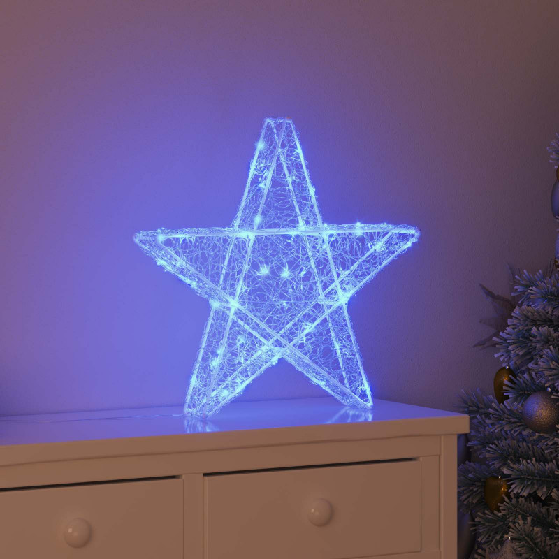 3D Gwiazda z 50 diodami LED Niebieski 55 x 53.5 x 10 cm Akryl