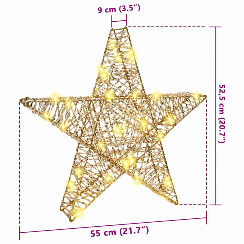 3D Gwiazda z 50 diodami LED Ciepła biel 55 x 52.5 x 9 cm PET