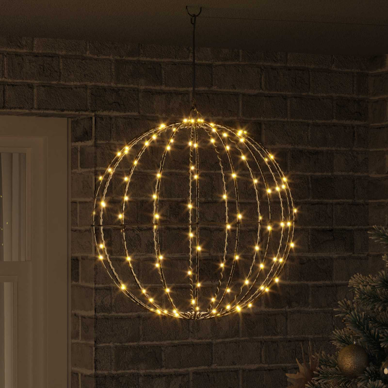 Piłka z 160 diodami LED Ciepła biel 50,5 x 50,5 x 52 cm Metal