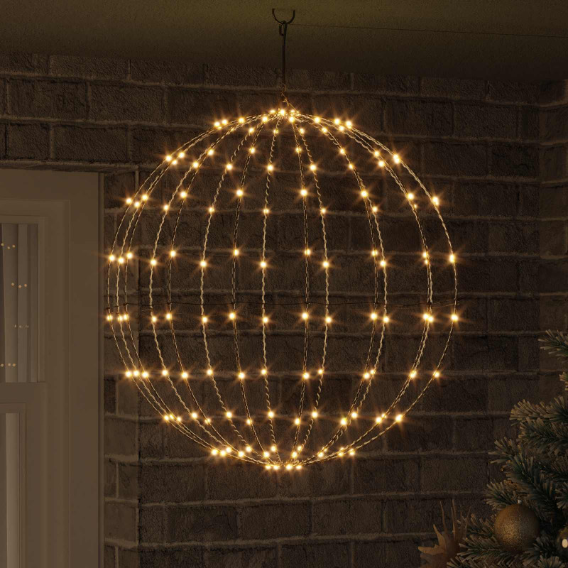 Piłka z 192 diodami LED Ciepła biel 59,5 x 59,5 x 63 cm Metal