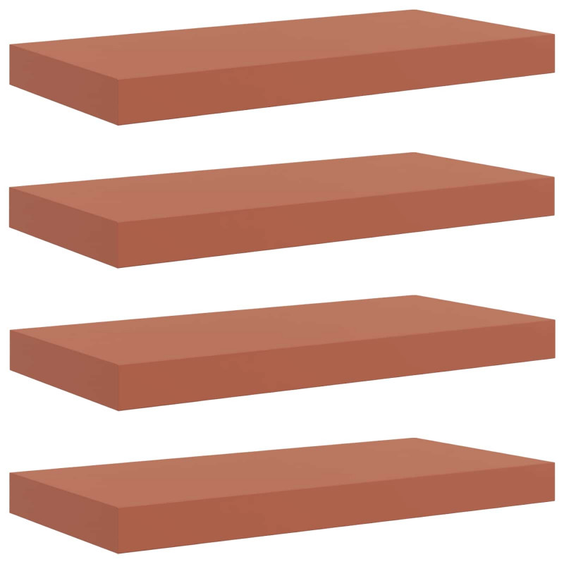 Półka ścienna z przechowywaniem 4 pcs Czerwony 50 x 23 x 4 cm