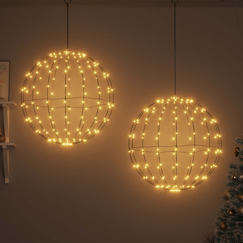 Piłka 2 pcs Ciepła biel 59,5 x 59,5 x 63 cm Metal