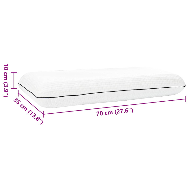 Poduszka do spania Gładki Biały 70 x 35 x 10 cm Pianka żelowa