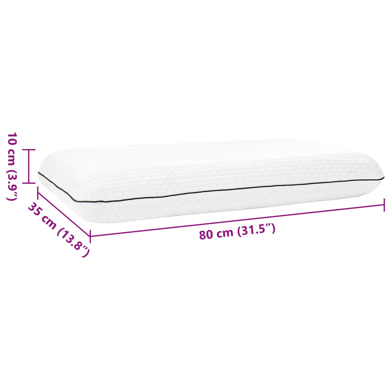 Poduszka do spania Gładki Biały 80 x 35 x 10 cm Pianka żelowa