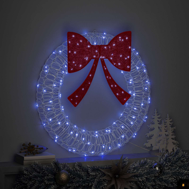 Wianek z 60 diodami LED Niebieski 76 x 76 x 8,5 cm Akryl