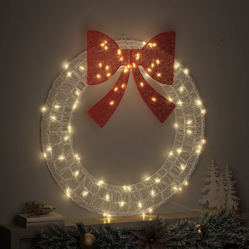 Wianek z 80 diodami LED Ciepła biel 92 x 92 x 9,5 cm Akryl