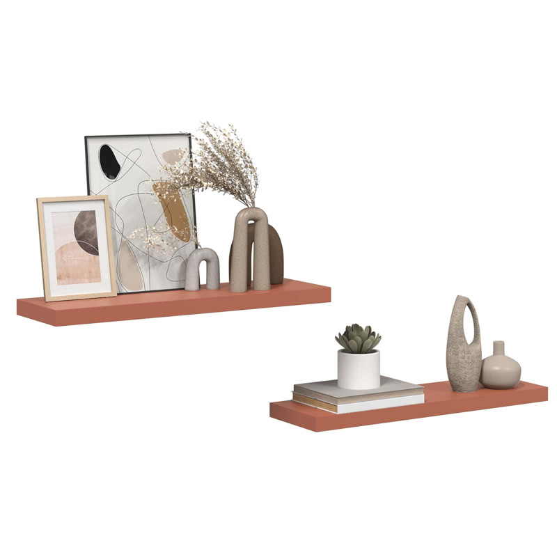 Półka ścienna z przechowywaniem 2 pcs Czerwony 80 x 23,5 x 4 cm