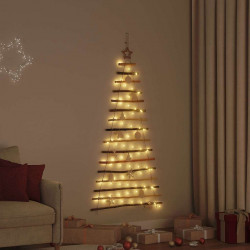 Choinka z 80 diodami LED Naturalny 150 cm jesion lite drewno