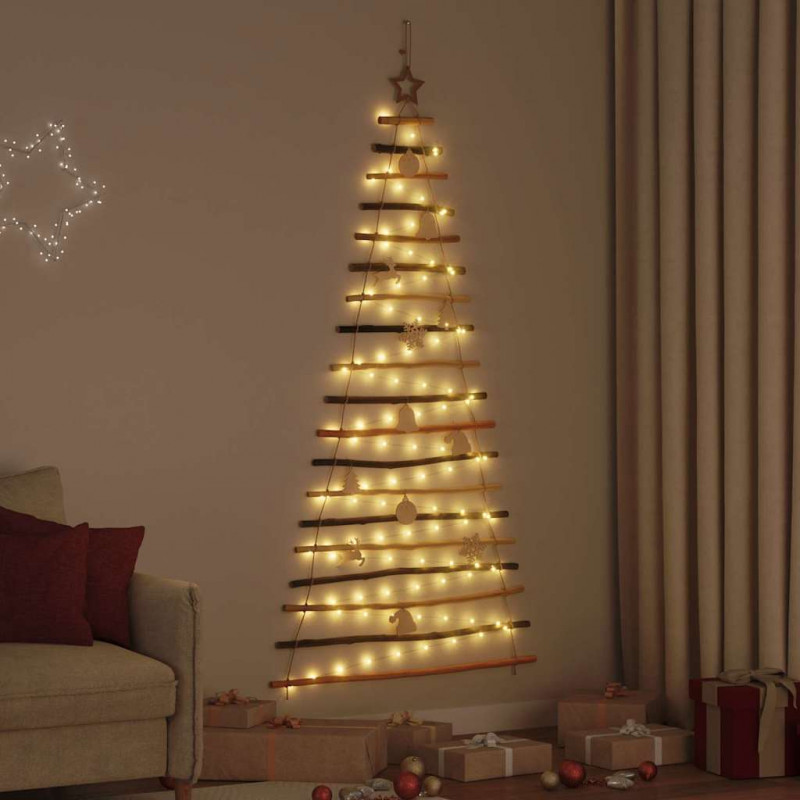 Choinka z 100 diodami LED Naturalny 180 cm jesion lite drewno