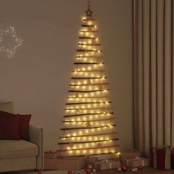 Choinka z 130 diodami LED Naturalny 210 cm jesion lite drewno