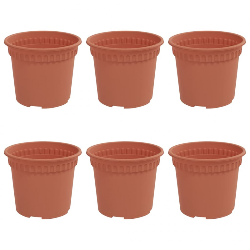 Okrągła doniczka na kwiaty 6 pcs Czerwony ceglasty
