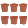 Okrągła doniczka na kwiaty 6 pcs Czerwony ceglasty