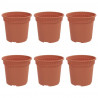 Okrągła doniczka na kwiaty 6 pcs Czerwony ceglasty Ø 15 x 12 cm