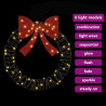 Wianek z 60 diodami LED Ciepła biel 75 x 75 x 8 cm rattan
