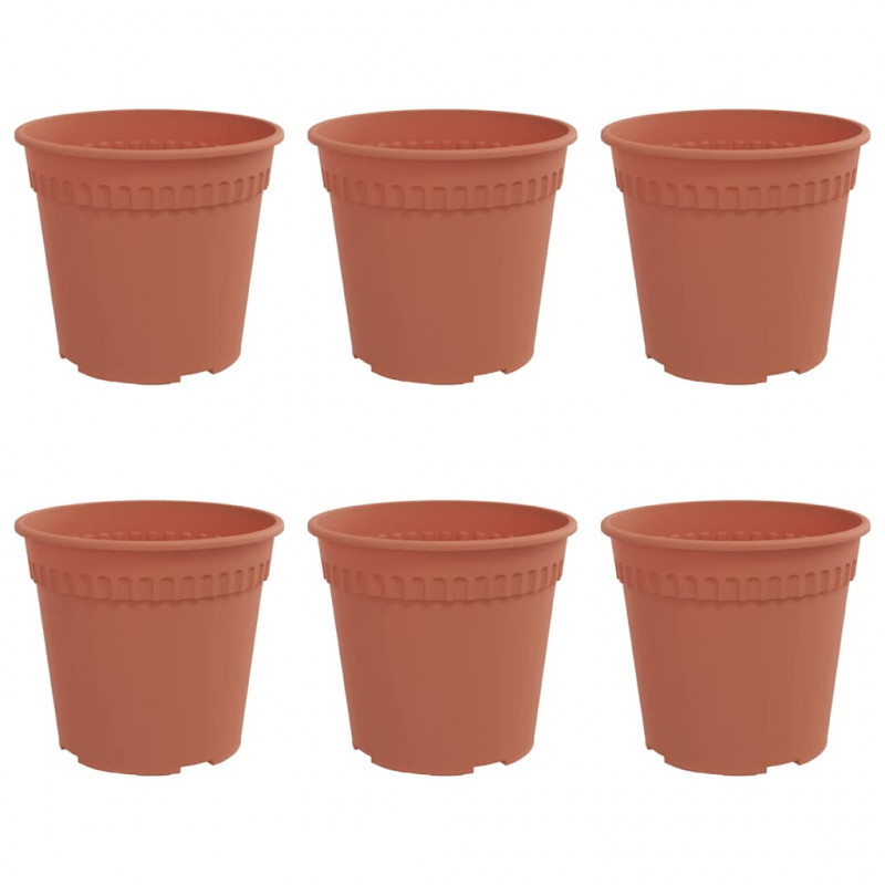 Okrągła doniczka na kwiaty 6 pcs Czerwony ceglasty Ø 19 x 16 cm