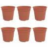 Okrągła doniczka na kwiaty 6 pcs Czerwony ceglasty Ø 19 x 16 cm