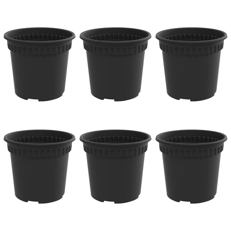 Okrągła doniczka na kwiaty 6 pcs Czarny Ø 15 x 12 cm