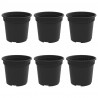 Okrągła doniczka na kwiaty 6 pcs Czarny Ø 15 x 12 cm