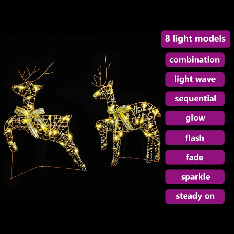 LED Renifery z 40 diodami LED 2 pcs Ciepła biel PET