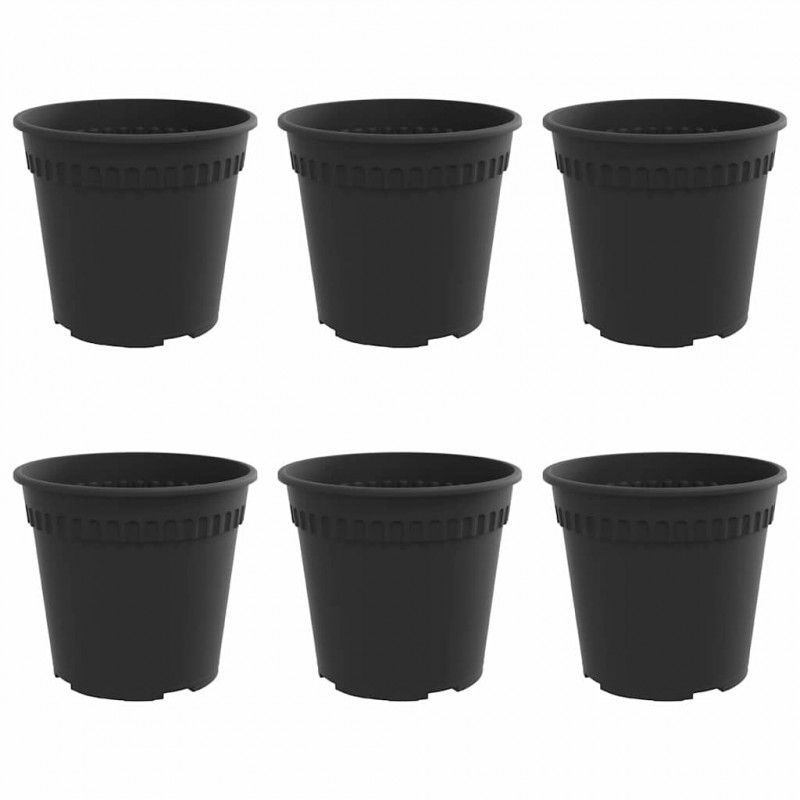 Okrągła doniczka na kwiaty 6 pcs Czarny Ø 19 x 16 cm