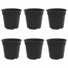 Okrągła doniczka na kwiaty 6 pcs Czarny Ø 19 x 16 cm
