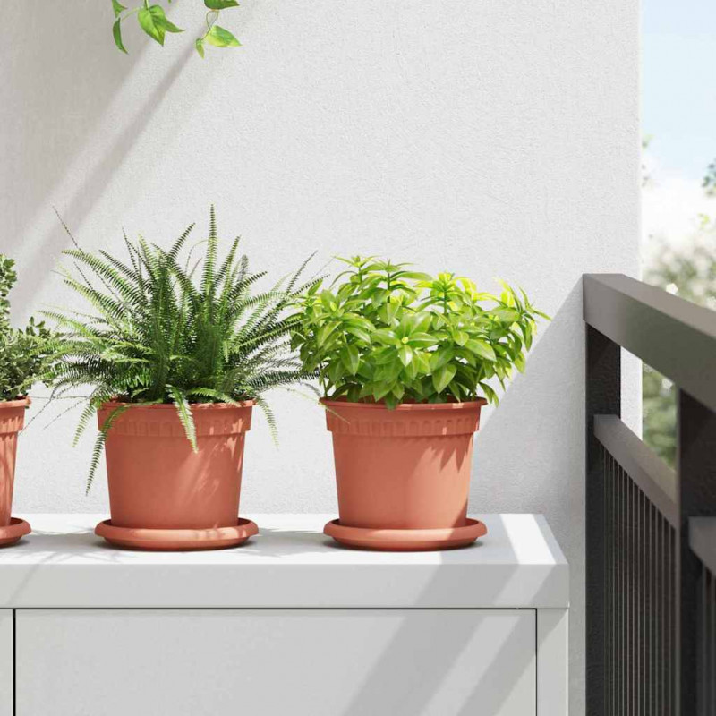 Okrągła doniczka na kwiaty 24 pcs Czerwony ceglasty