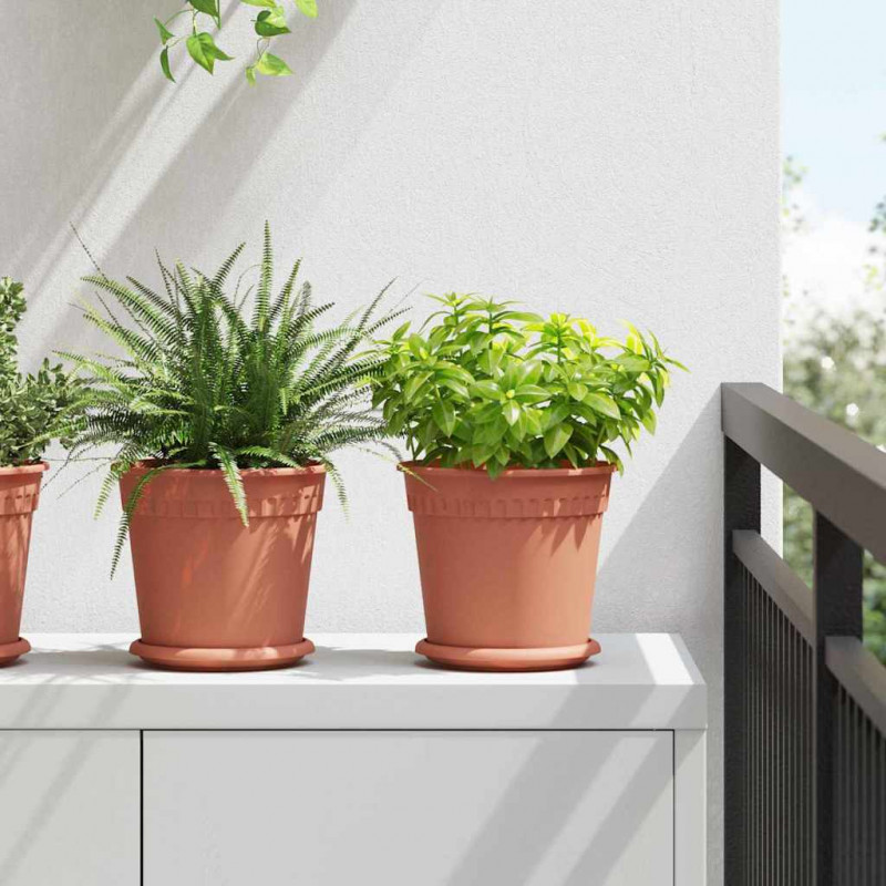 Okrągła doniczka na kwiaty 24 pcs Czerwony ceglasty