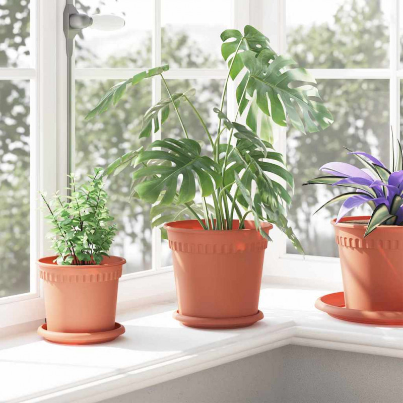 Okrągła doniczka na kwiaty 24 pcs Czerwony ceglasty