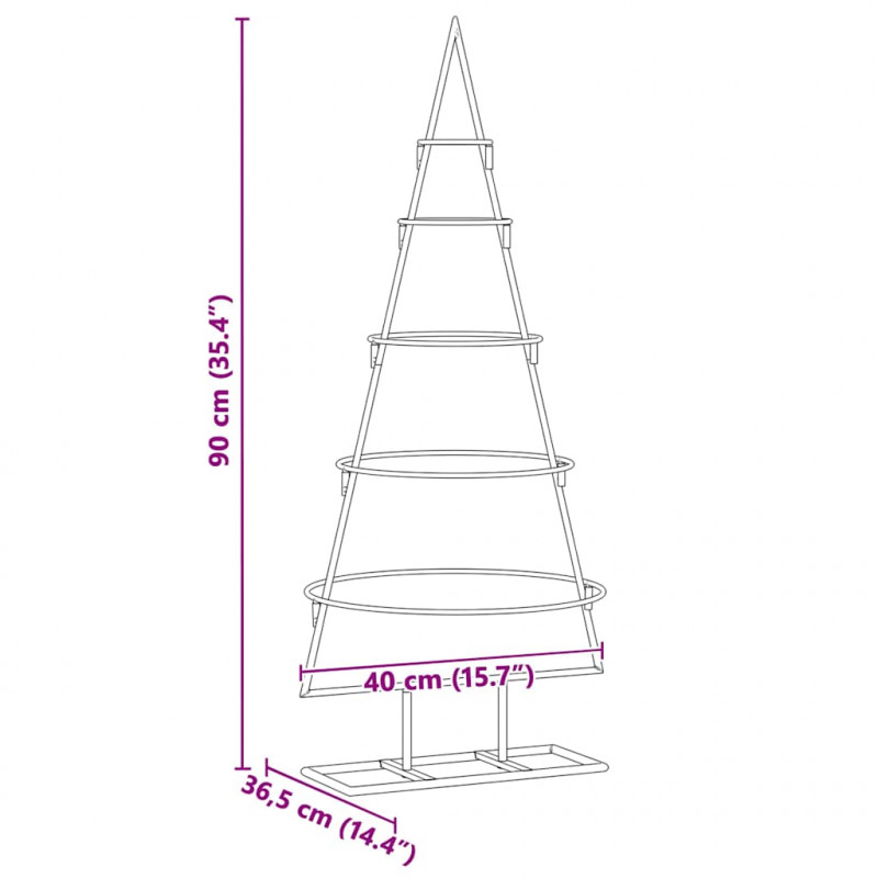 Metalowa choinka świąteczna złoty 90 cm Stal Malowana Proszkowo