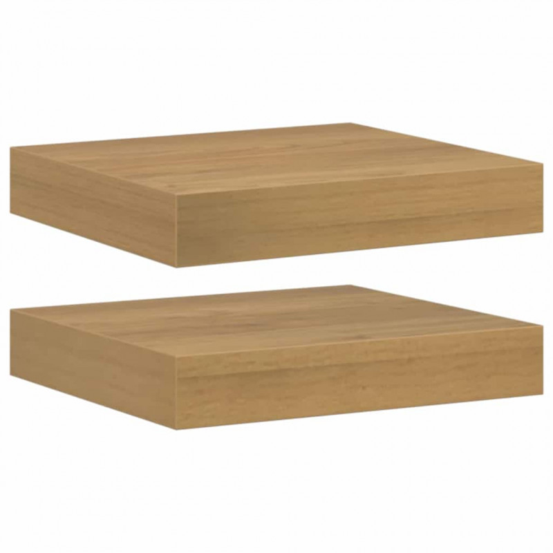 Półka ścienna z przechowywaniem 2 pcs Brązowy 23 x 23,5 x 4 cm