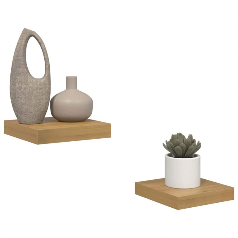 Półka ścienna z przechowywaniem 2 pcs Brązowy 23 x 23,5 x 4 cm