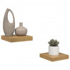 Półka ścienna z przechowywaniem 2 pcs Brązowy 23 x 23,5 x 4 cm