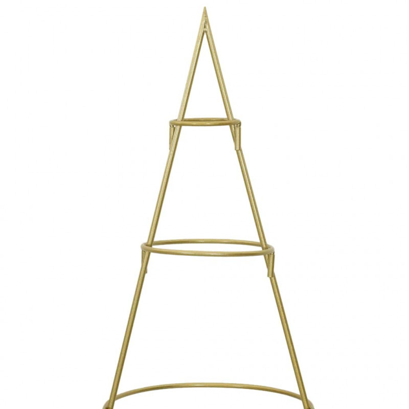 Metalowa choinka świąteczna z podstawą złoty 148 cm