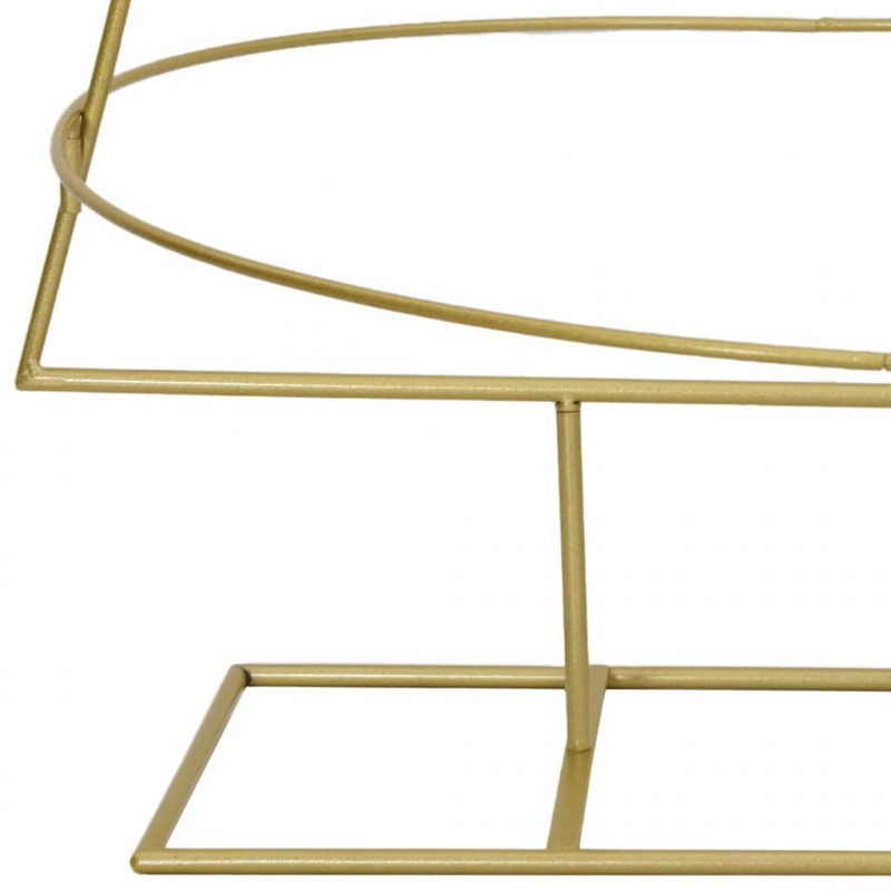 Metalowa choinka świąteczna z podstawą złoty 148 cm