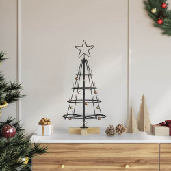 Choinka Stożkowa Świąteczna z podstawą Czarny 60 cm Stal