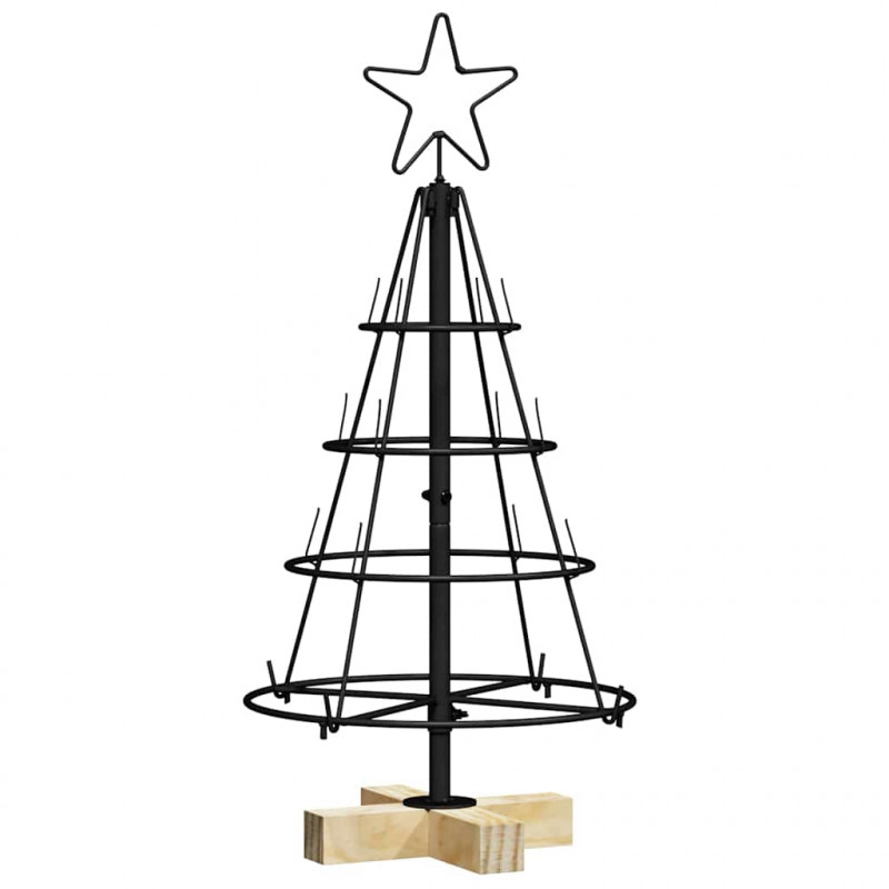 Choinka Stożkowa Świąteczna z podstawą Czarny 60 cm Stal