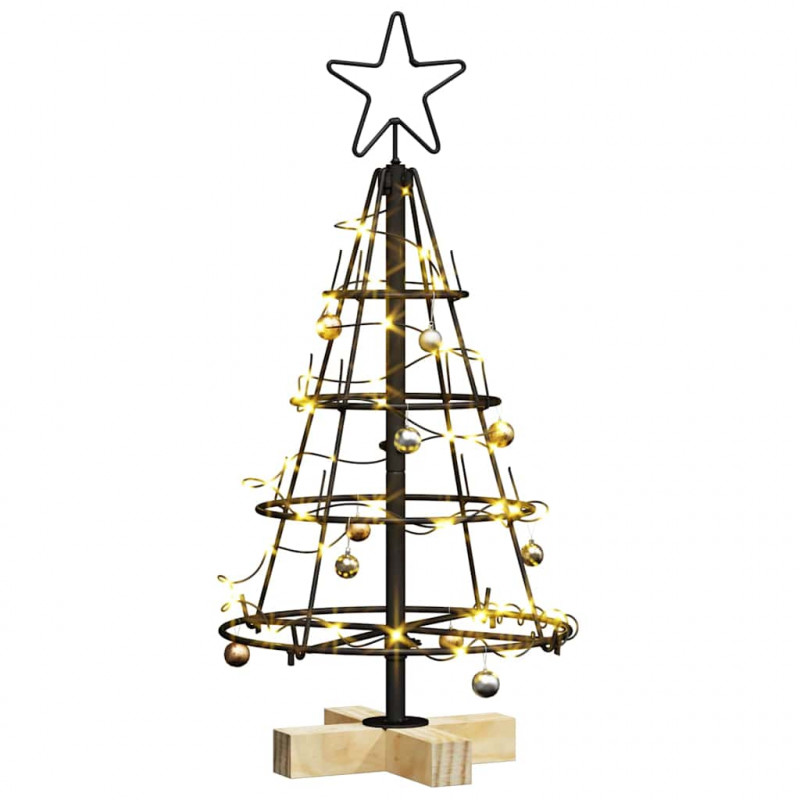 Choinka Stożkowa Świąteczna z podstawą Czarny 60 cm Stal