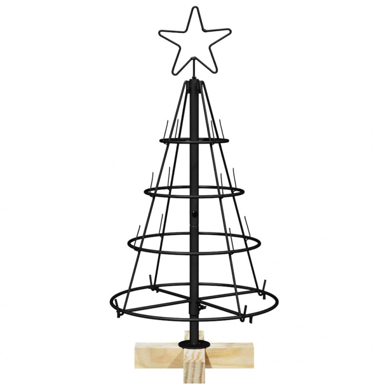 Choinka Stożkowa Świąteczna z podstawą Czarny 60 cm Stal