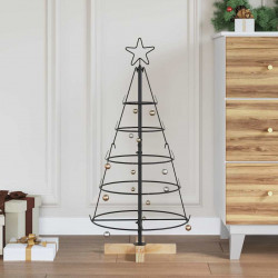 Choinka Stożkowa Świąteczna z podstawą Czarny 90 cm Stal