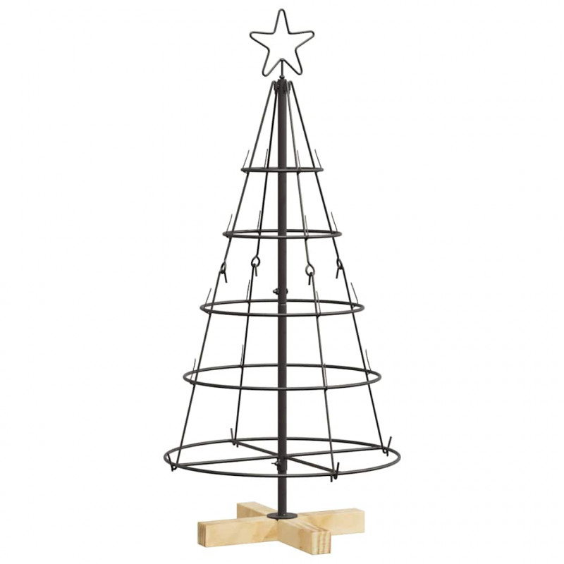 Choinka Stożkowa Świąteczna z podstawą Czarny 90 cm Stal
