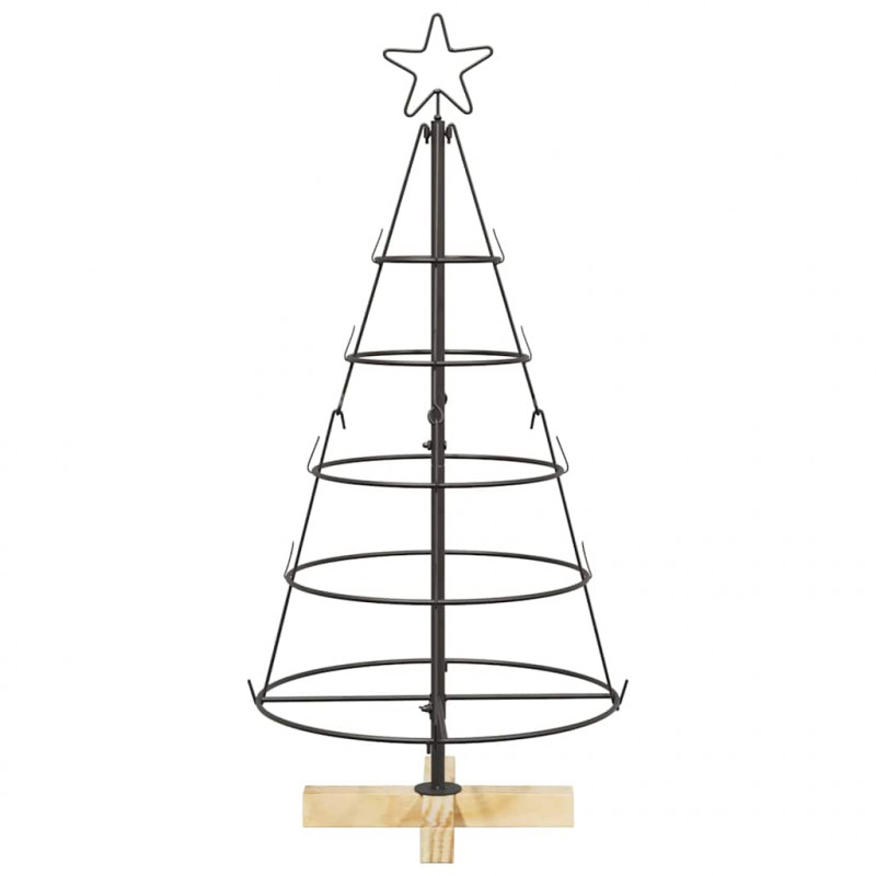 Choinka Stożkowa Świąteczna z podstawą Czarny 90 cm Stal