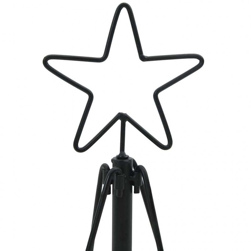 Choinka Stożkowa Świąteczna z podstawą Czarny 90 cm Stal