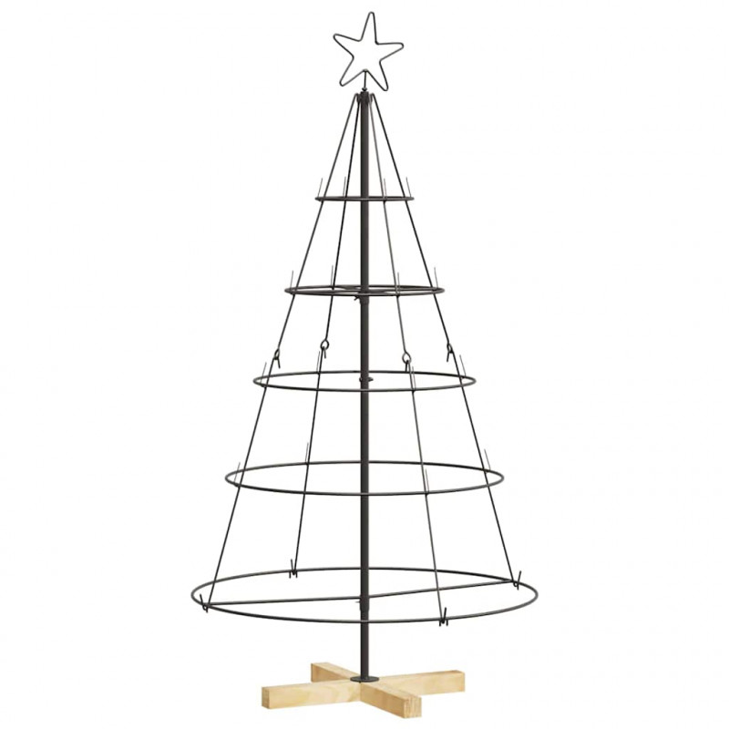 Choinka Stożkowa Świąteczna z podstawą Czarny 126 cm Stal