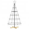 Choinka Stożkowa Świąteczna z podstawą Czarny 126 cm Stal